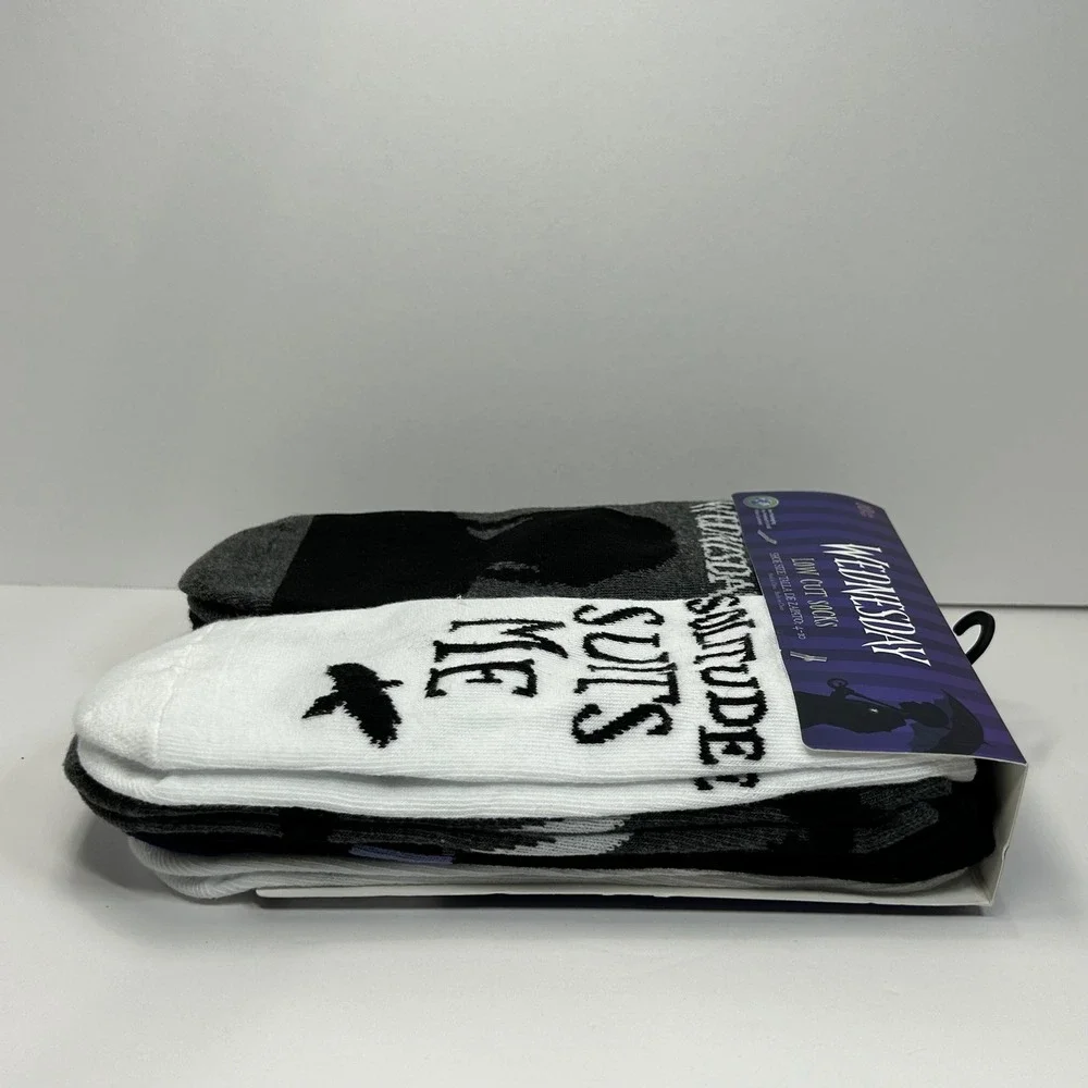 Wednesday Addams‎ Low Cut Socks 10 Pair Pack Shoe Size 4-10 New